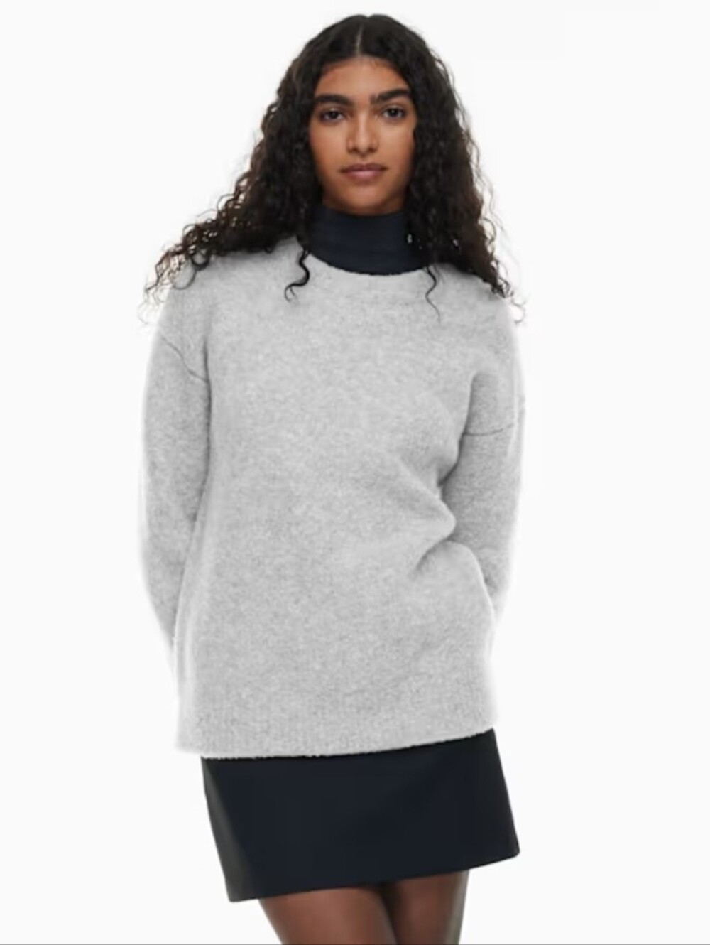 Aritzia Wilfred Fine Merino Wool Harlow Crewneck Sweater Dropped Shoulder